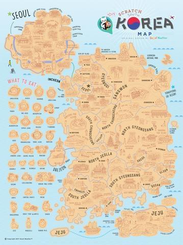 Good Weather Travel Scratch Map Korea Edition 刮刮地圖 韓國