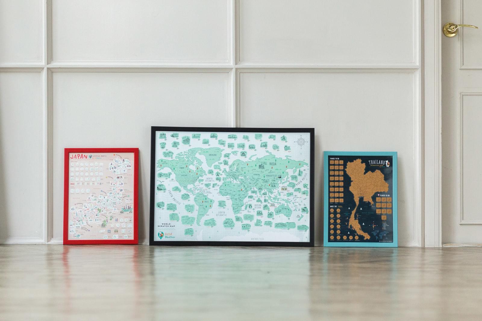 Good Weather Travel Scratch Map World Japan Thailand Edition for Travelers Gift Ideas Travel Memories 刮刮地圖 旅行收藏