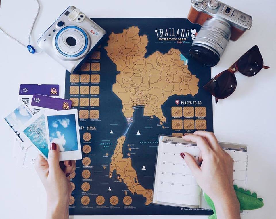 Good Weather Travel Scratch Map Thailand Edition for Travelers Gift Ideas Travel Memories