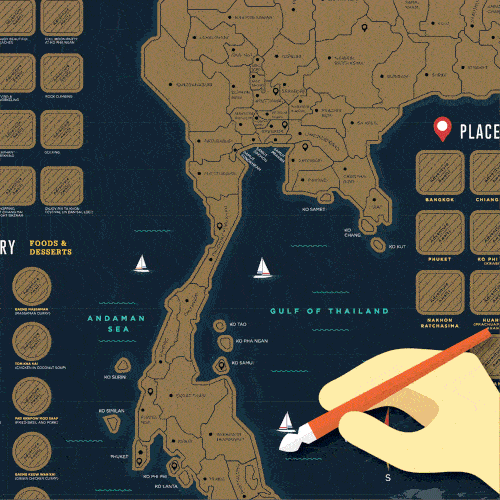 Good Weather Travel Scratch Map Thailand Edition 刮刮地圖 泰國