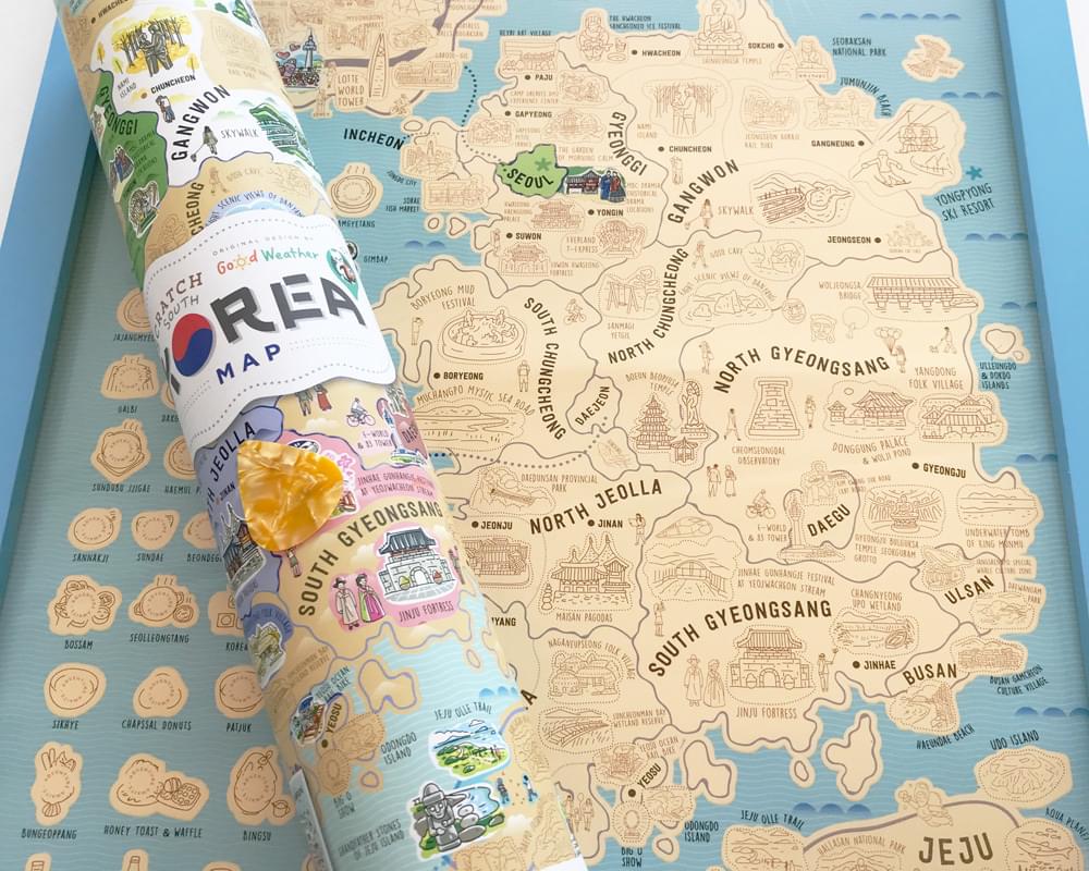 Good Weather Travel Scratch Map Korea Edition 刮刮地圖 韓國